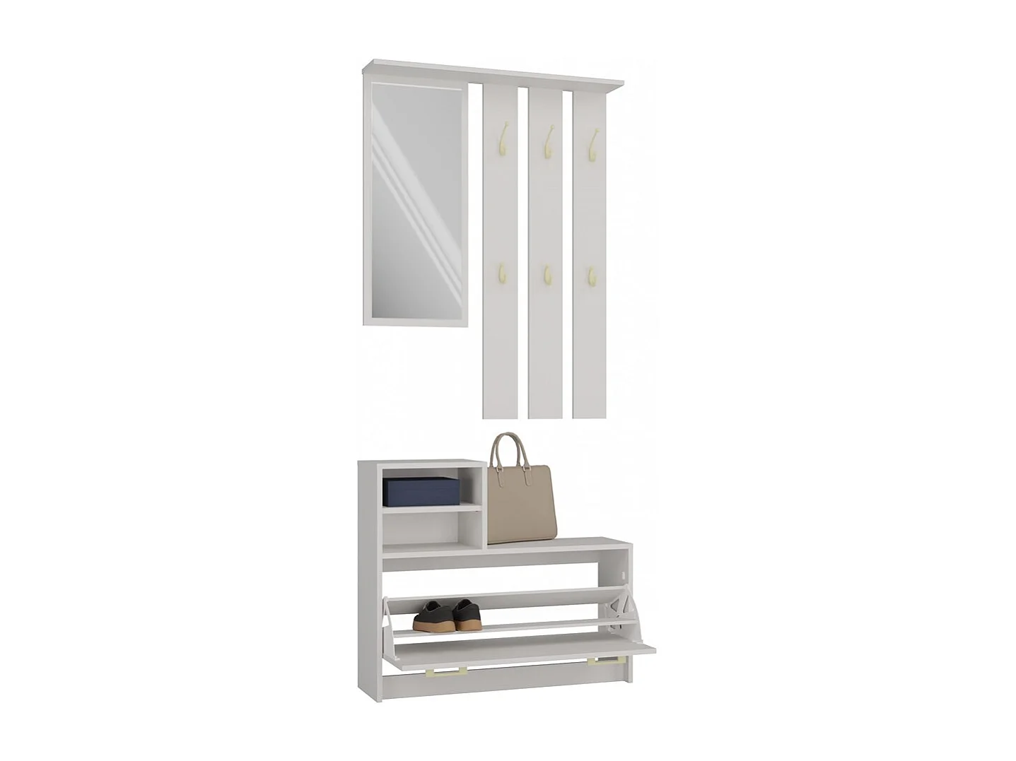 Garderoba VERA | Kaszmir | 85x24x180 cm | Wieszak, Lustro, Szafka na Buty 3769843 - obrazek 1