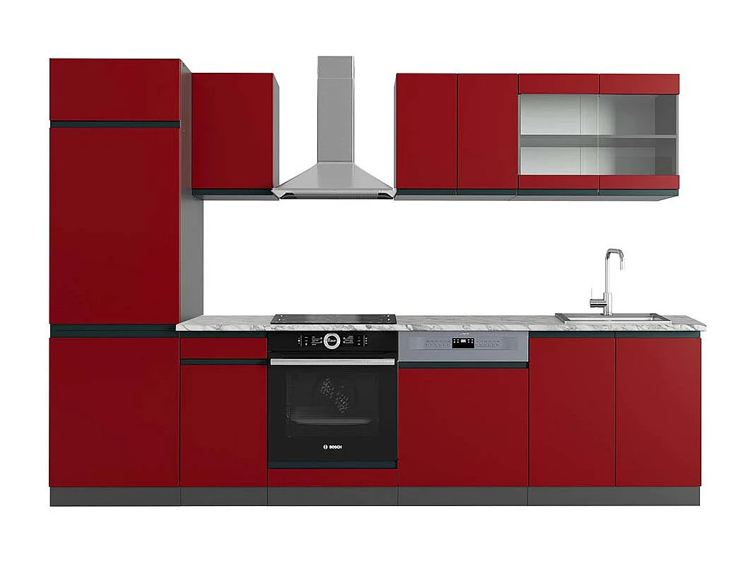Aneks kuchenny czerwony/antracyt 300x60x81.6 r-line 4780286 - obrazek 1