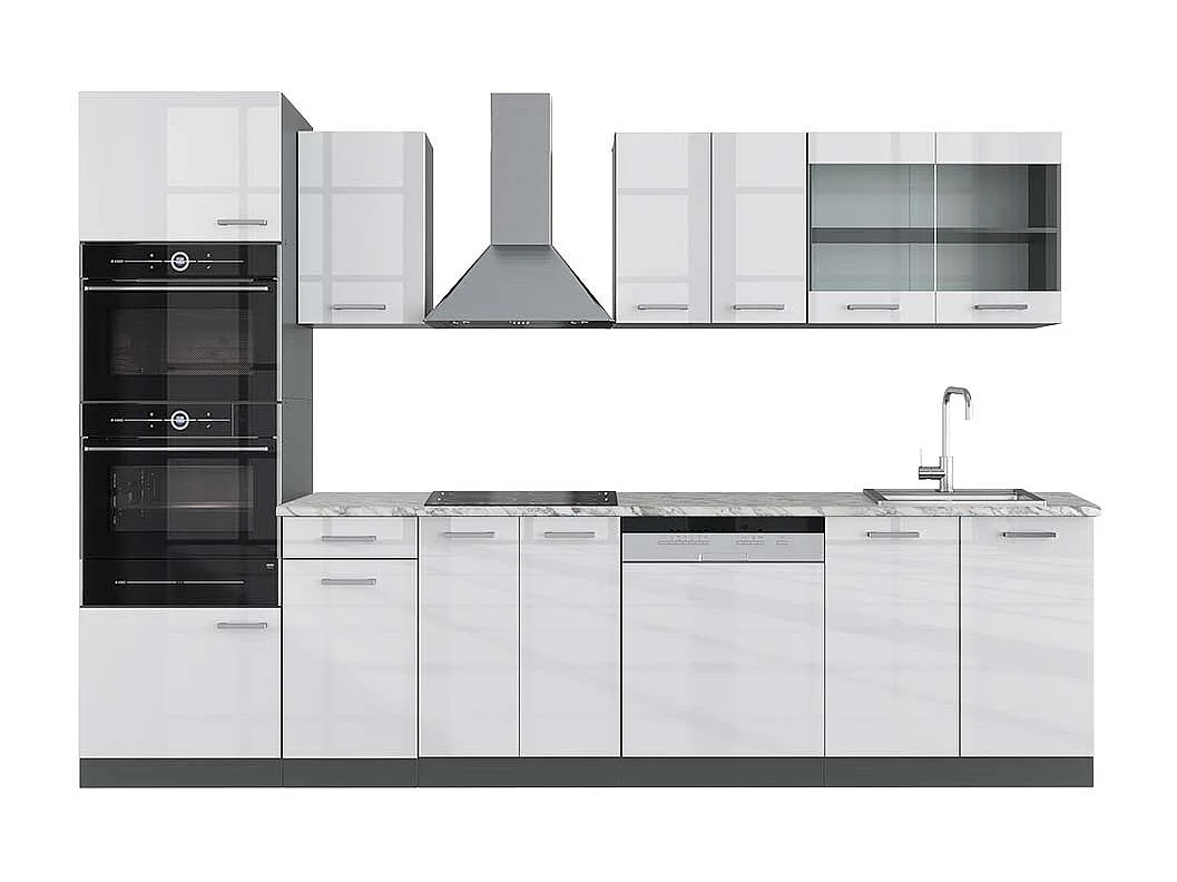 Aneks kuchenny biały wysoki połysk/antracyt 300x60x81.6 r-line 4780832 - obrazek 1