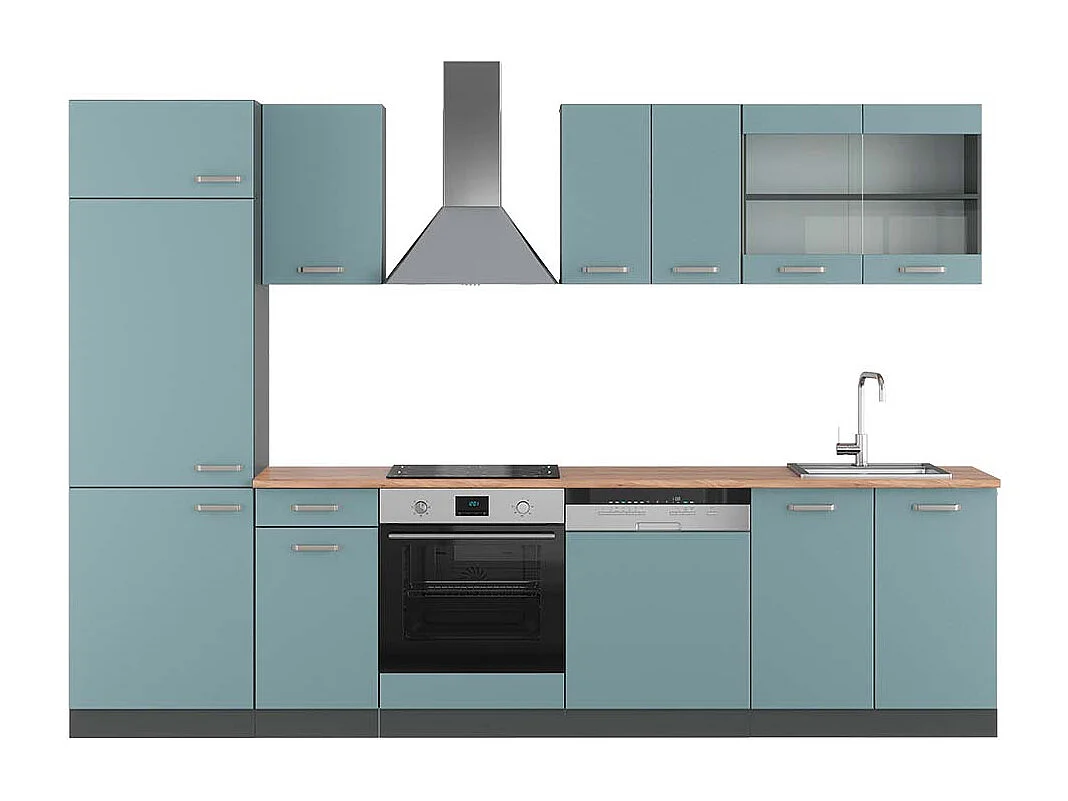 Aneks kuchenny niebiesko-szary/antracytowy 300x60x81.6 r-line 4781382 - obrazek 1