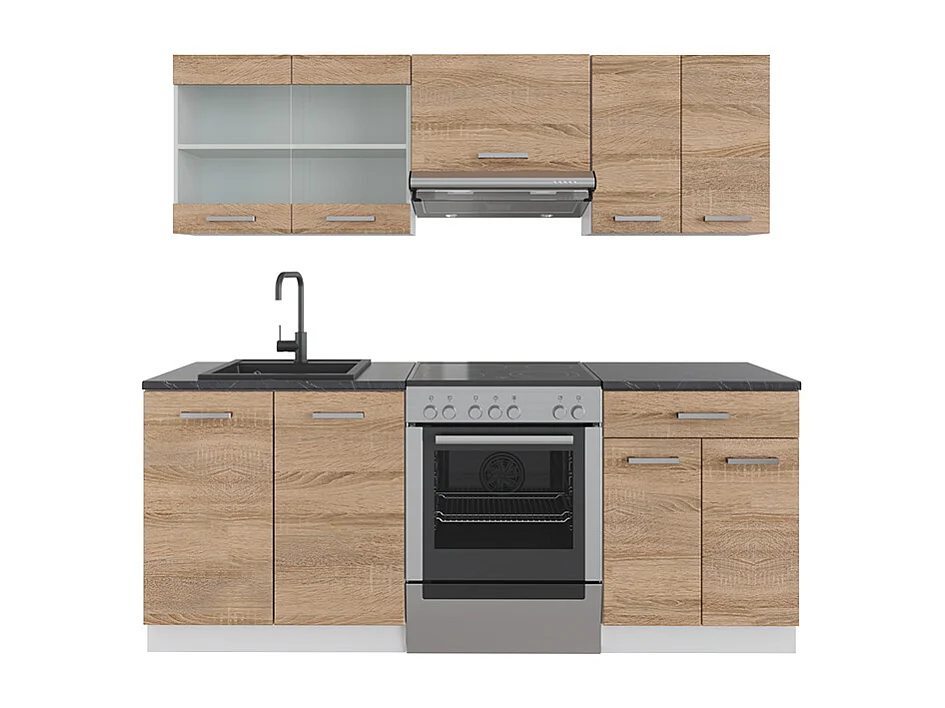Aneks kuchenny sonoma/biały 200x60x81.6 r-line 4781499 - obrazek 1