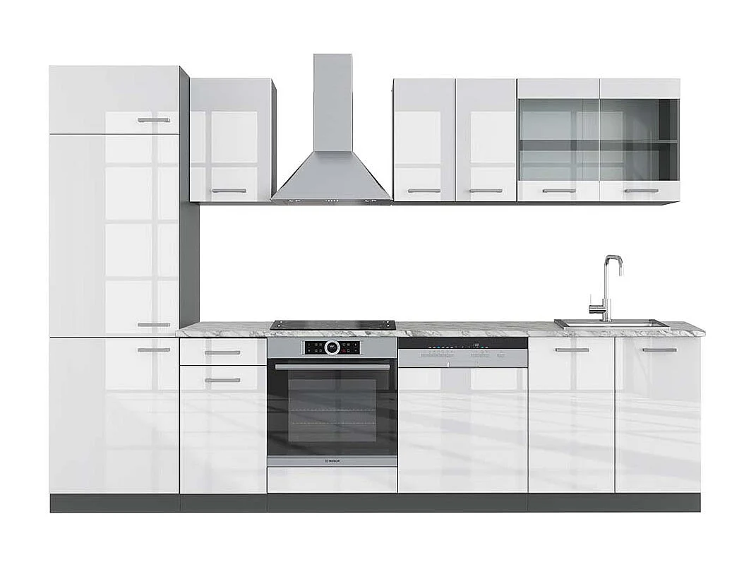 Aneks kuchenny biały wysoki połysk/antracyt 300x60x81.6 r-line 4781621 - obrazek 1