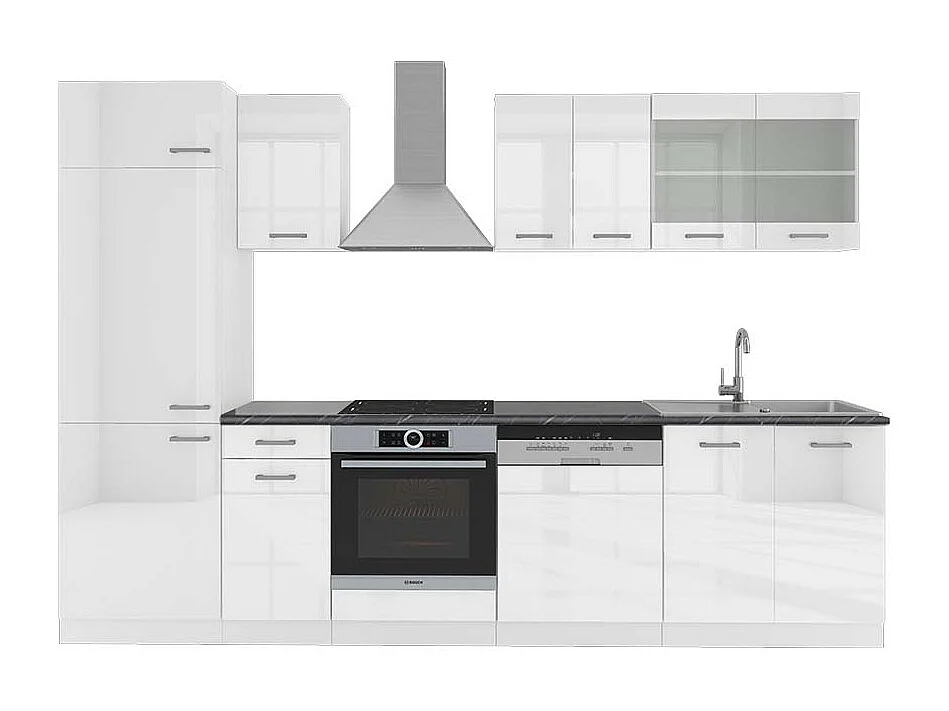 Aneks kuchenny biały wysoki połysk/biały 300x60x81.6 r-line 4781796 - obrazek 1