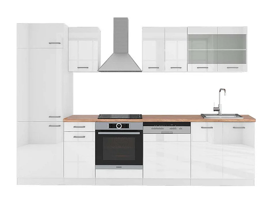 Aneks kuchenny biały wysoki połysk/biały 300x60x81.6 r-line 4781878 - obrazek 1