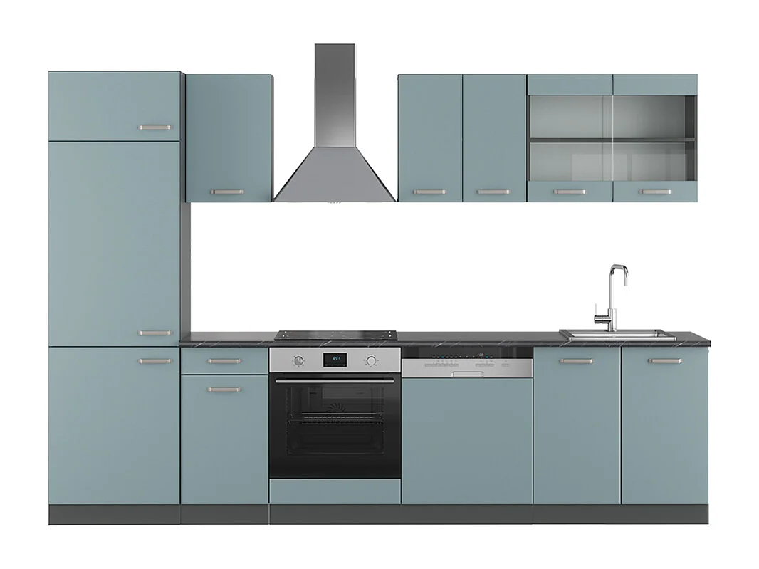 Aneks kuchenny niebiesko-szary/antracytowy 300x60x81.6 r-line 4782150 - obrazek 1