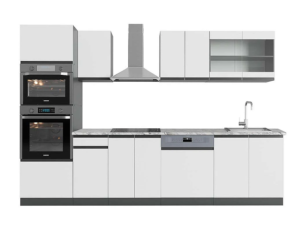 Aneks kuchenny biały/antracyt 300x60x81.6 r-line 4782154 - obrazek 1