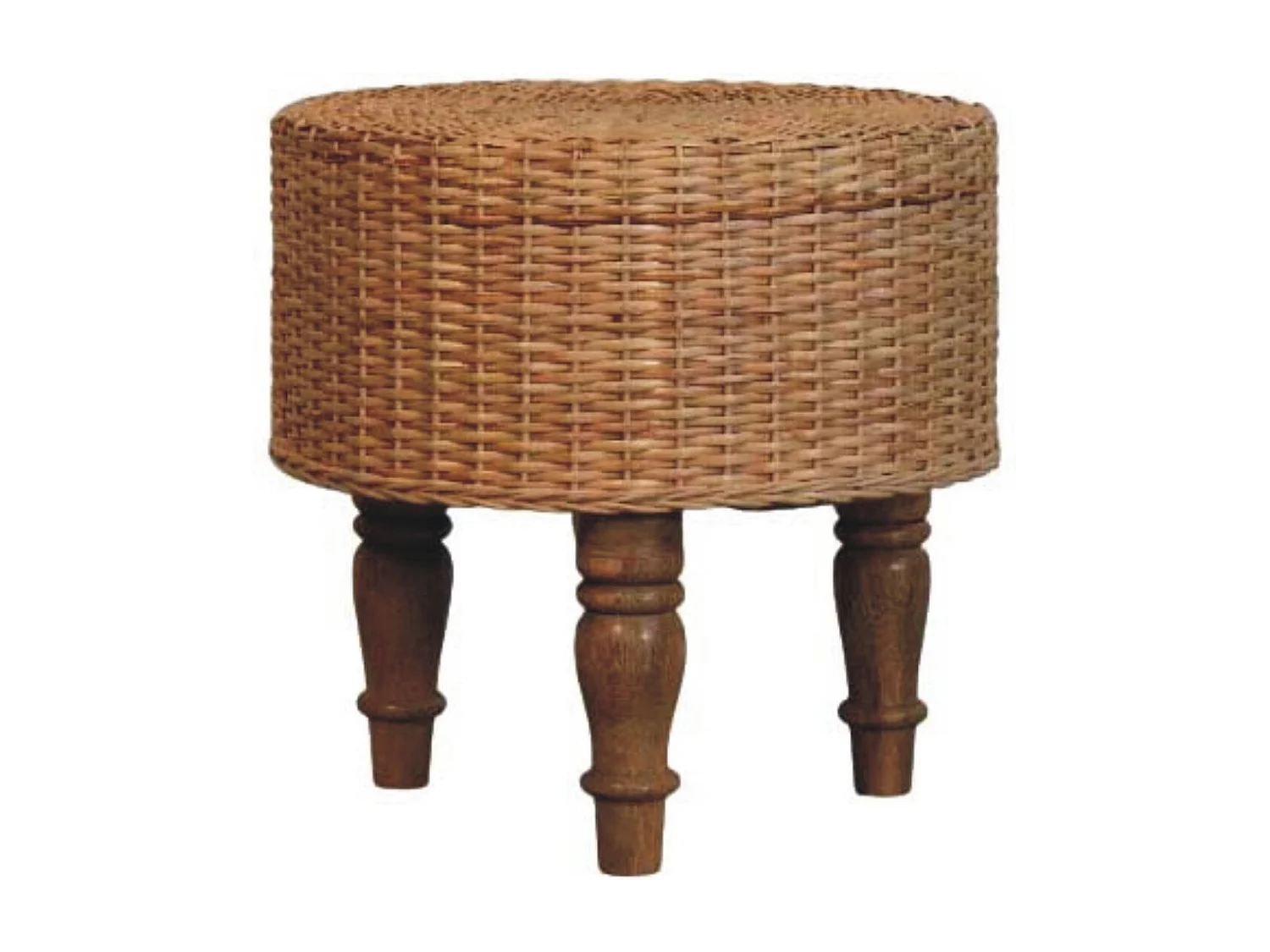 Artisan Furniture Lite drewno Okrągły Taboret Regency z Plecionym Siedziskiem 4794666 - obrazek 1