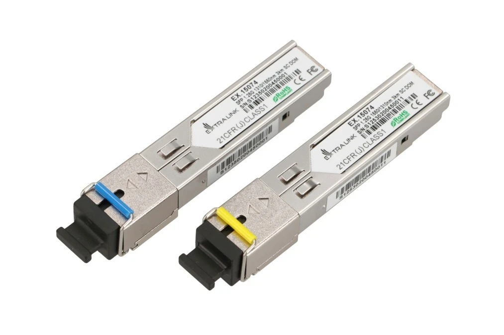 Moduł SFP WDM 1,25Gbps, 1310/1550nm, single mode, 3km, SC, DOM, para, dedykowany dla HP/Aruba Extralink SFP 1.25G - obrazek 1