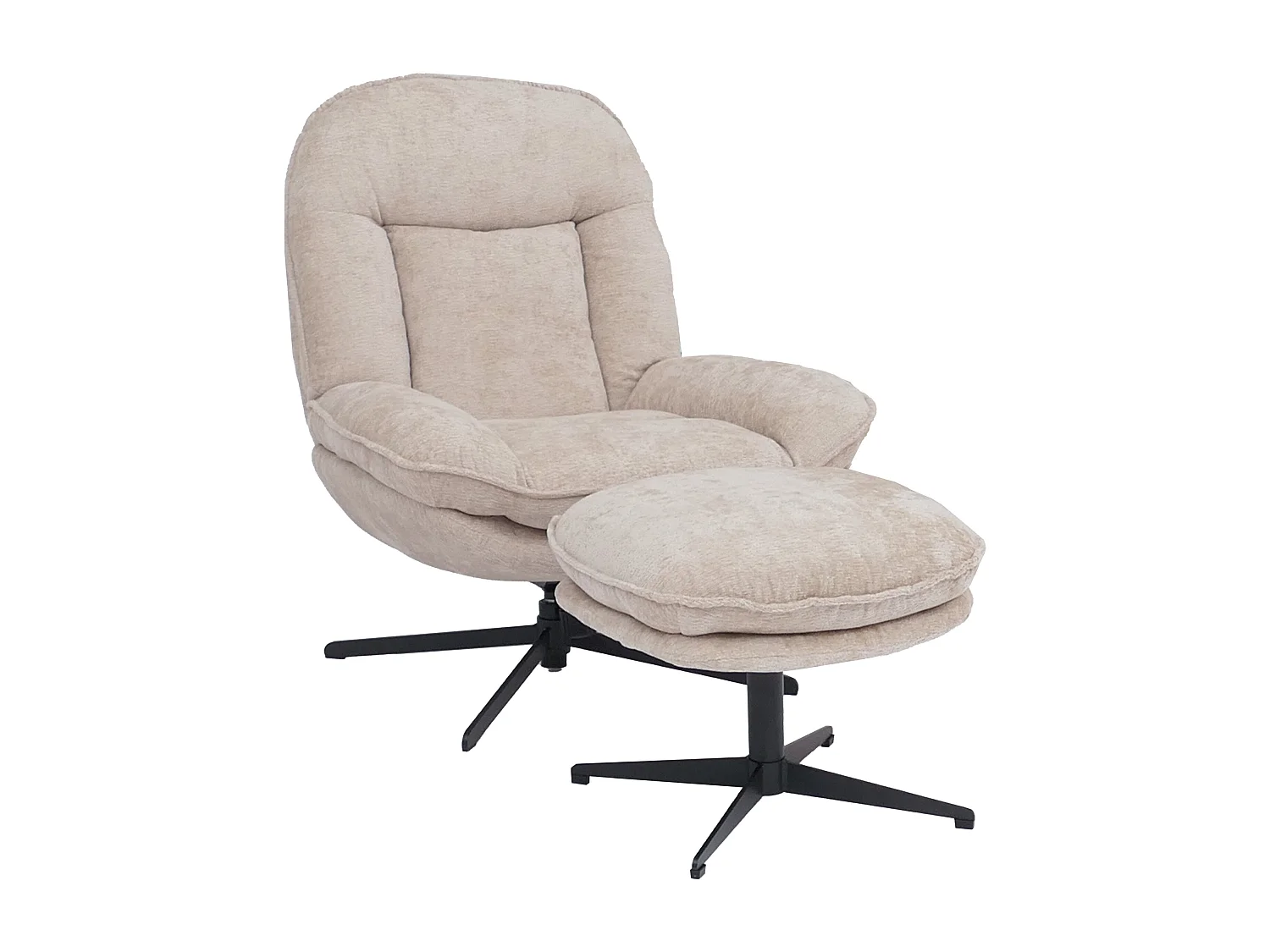 Fotel relaksacyjny z podnóżkiem MCW-P32, kremowy 4798156 - obrazek 1