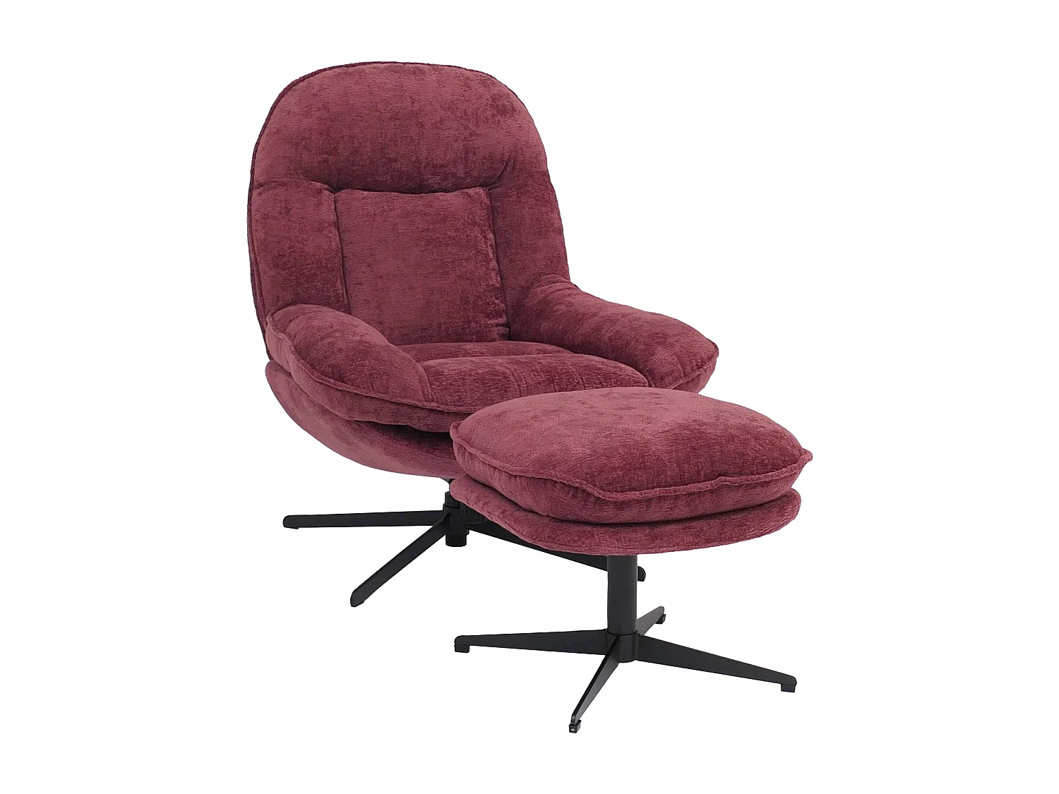 Fotel relaksacyjny z podnóżkiem MCW-P32, jagoda 4798176 - obrazek 1