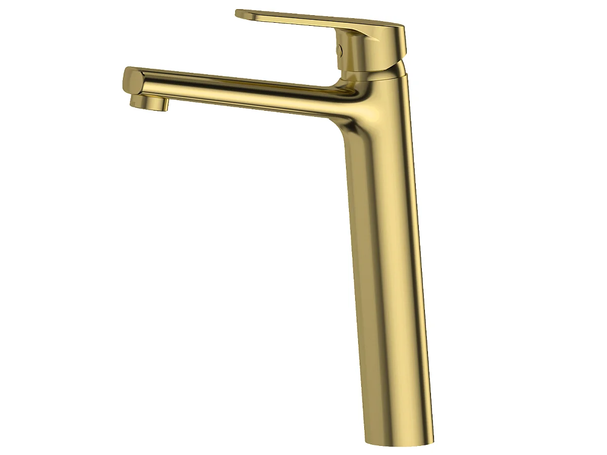 Full bateria umywalkowa wysoki szczotkowane złoto - Essebagno 4575743 - obrazek 1
