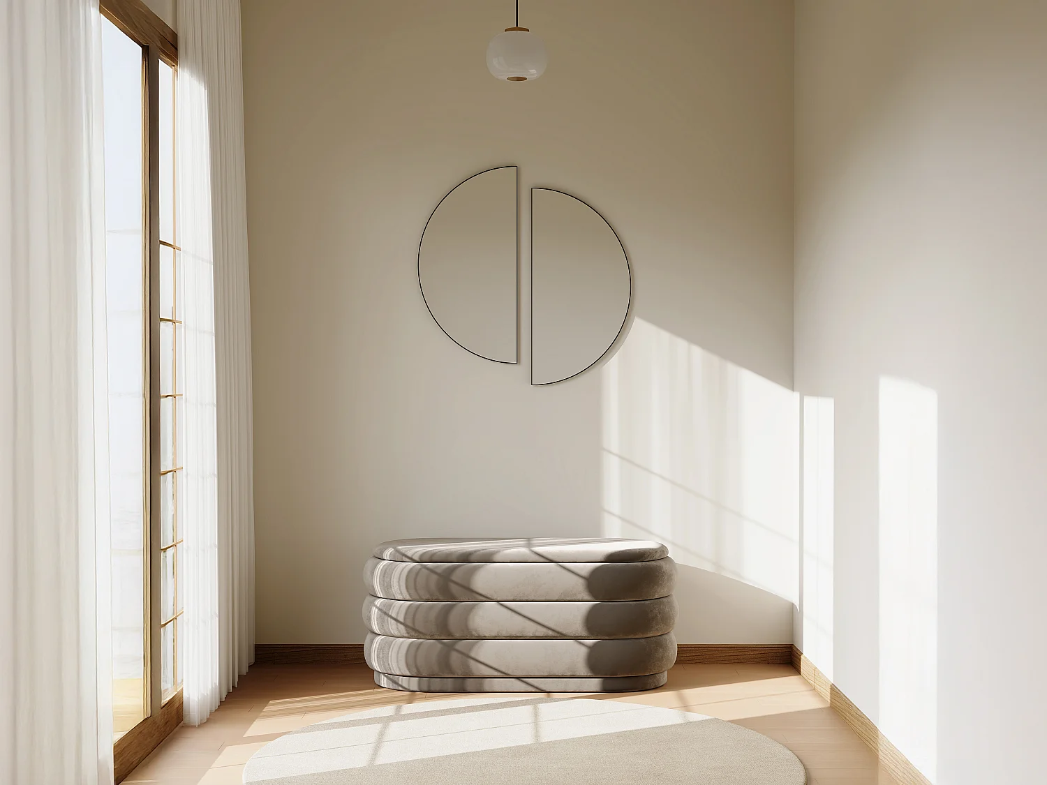 Ławka ze schowkiem – Welurowa – Taupe – ECAMBI 4172157