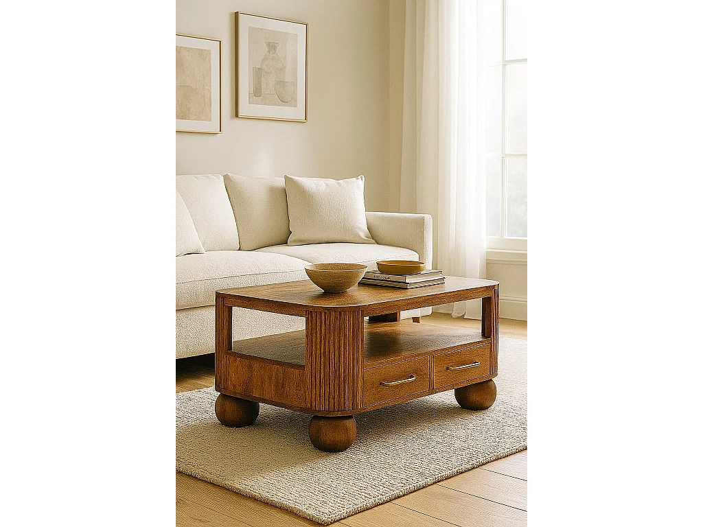 Artisan Furniture Lite drewno Stolik Kawowy Briarwood z Żłobieniami 4794648