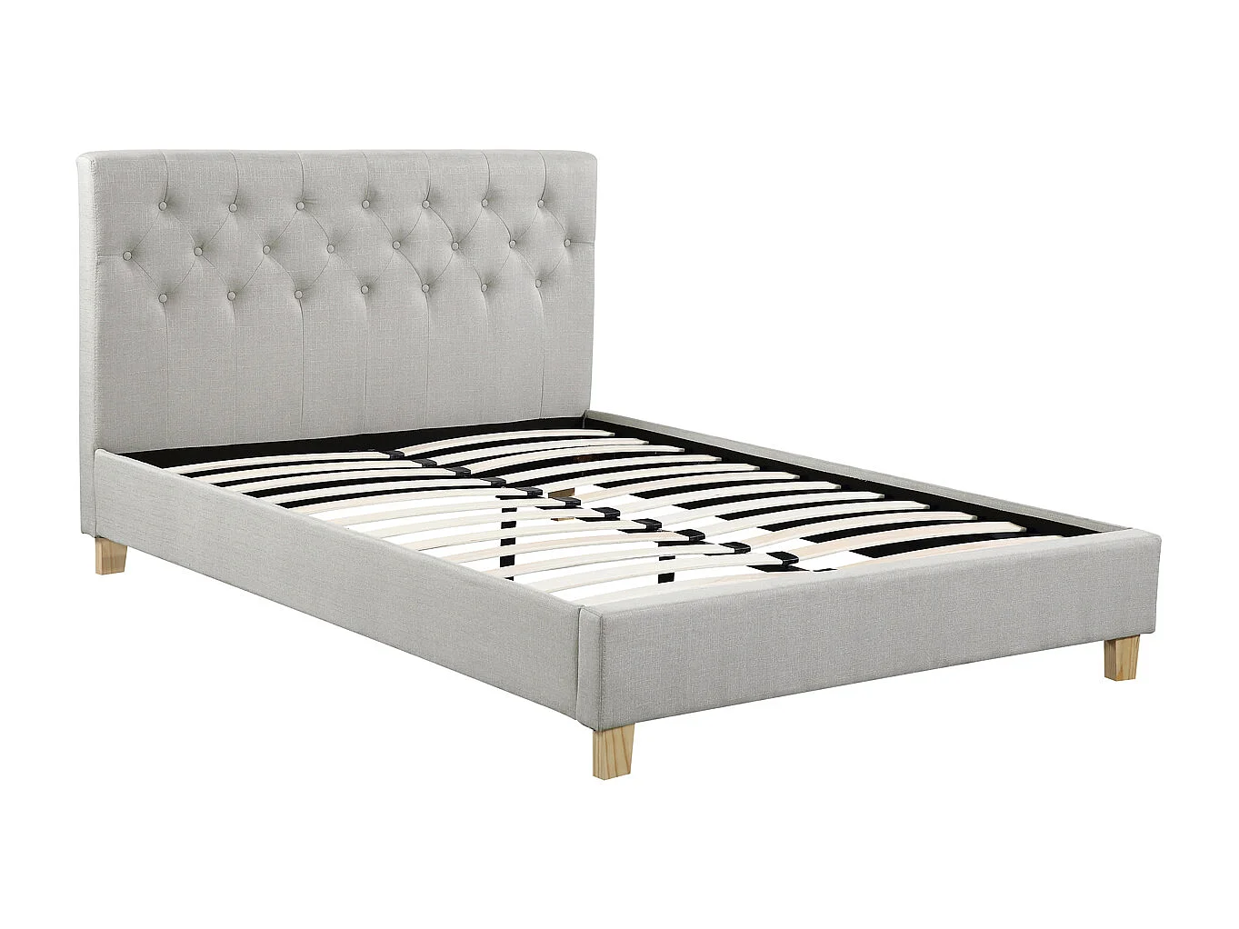 Łóżko dwuosobowe "Emmy" 140x190cm Beżowe - Elegancki design, Solidna konstrukcja, Idealny komfort 574225 - obrazek 1