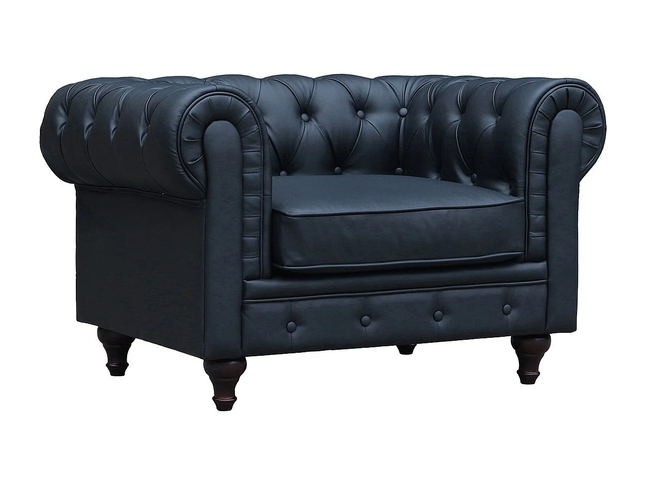 Cadeirão "Aliza" Chesterfield - 111 x 82 x 70 cm - Preto 463471 - obrazek 1
