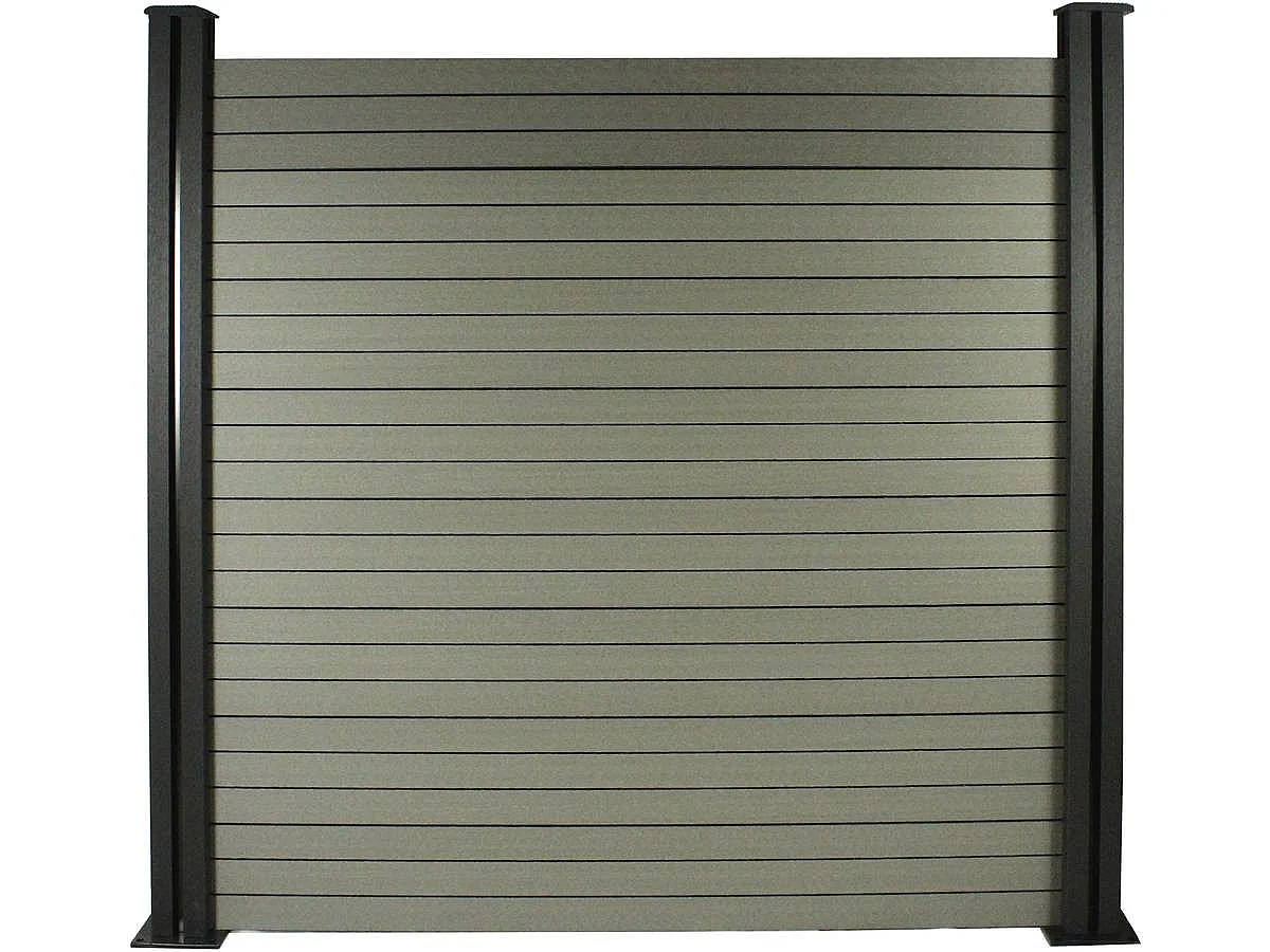 Elegancki Szary Kompozytowy Zestaw Ogrodzenia Ogrodowego 1,6 x 1,6m – Łatwy Montaż – Traktowany UV 501181