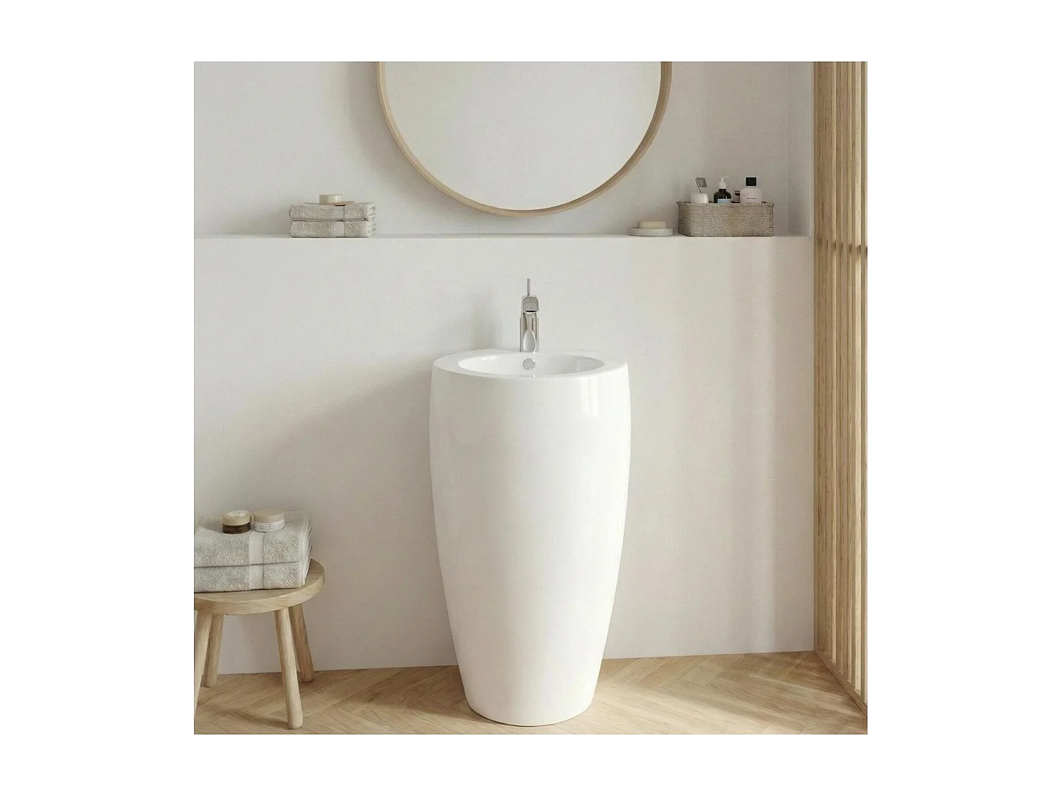 Biała ceramiczna umywalka na postumencie 52x85x53cm BOSTON 3991119