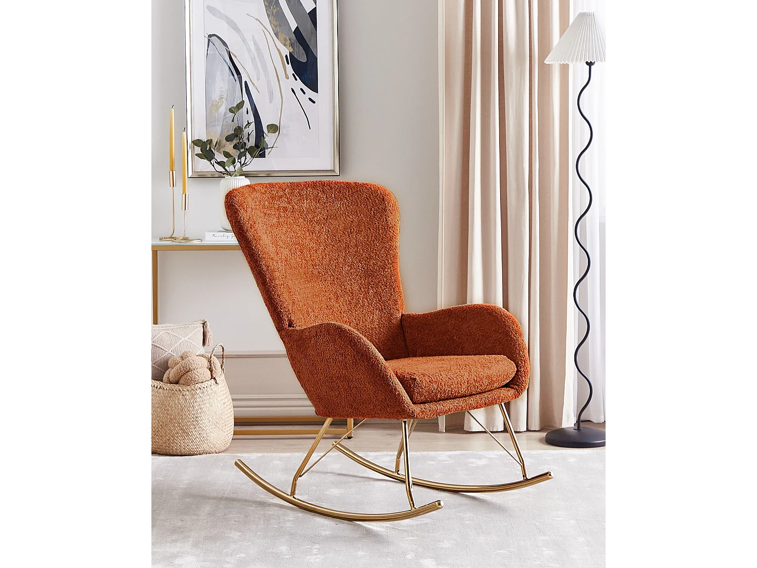 Fotel bujany ANASET Boucle Pomarańczowy 3769328 - obrazek 1