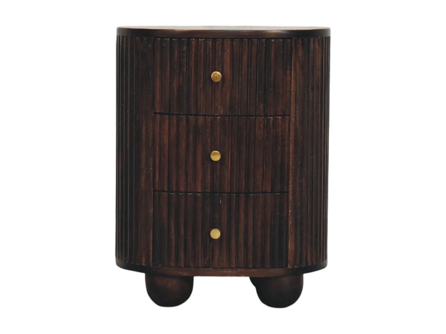 Artisan Furniture Lite drewno Szafka Nocna z 3 Szufladami i Zaokrąglonymi Żłobieniami 4794564 - obrazek 1