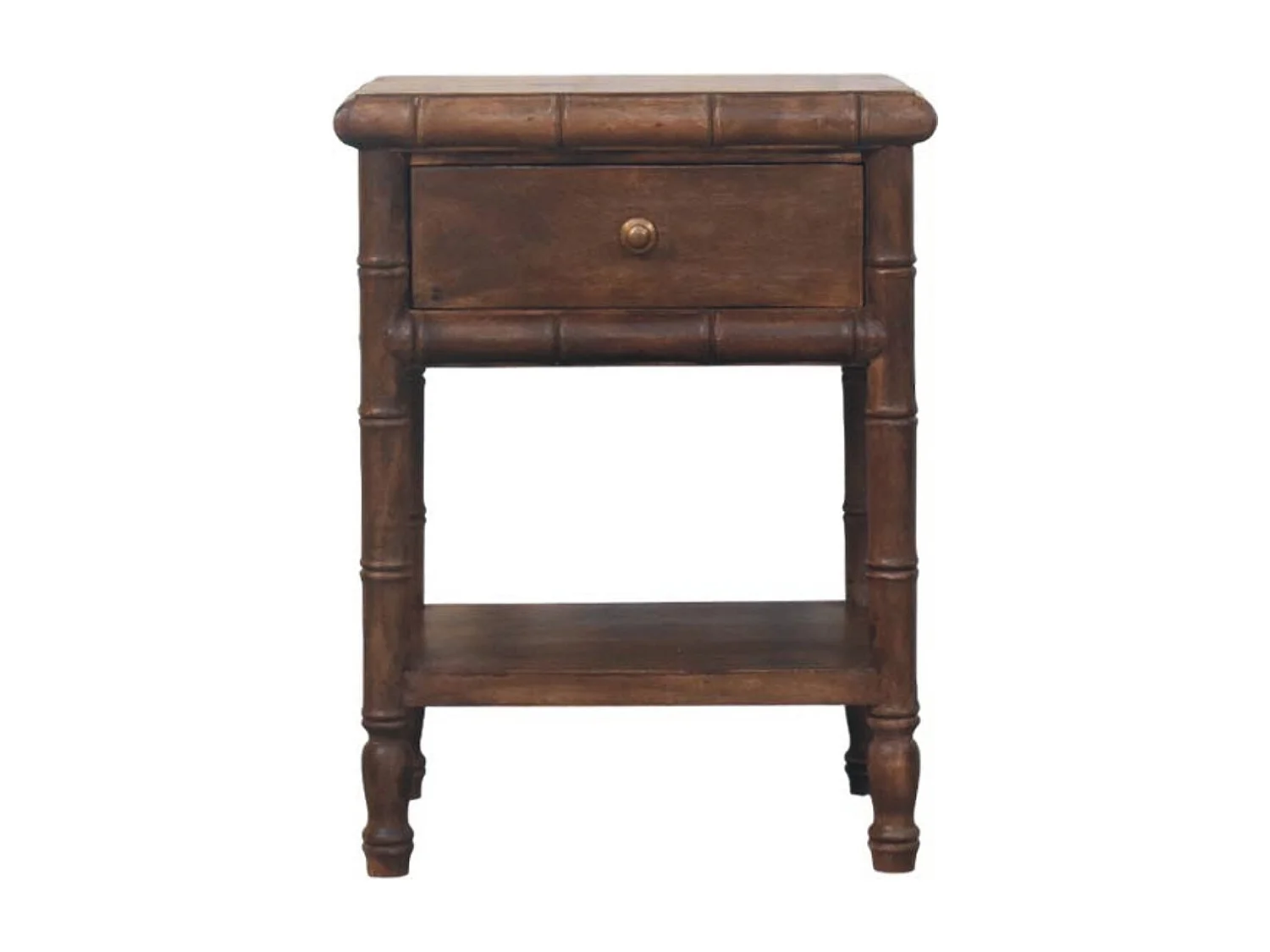 Artisan Furniture Lite drewno Rzeźbiona Szafka Nocna z Bambusowymi Detalami 4794534 - obrazek 1