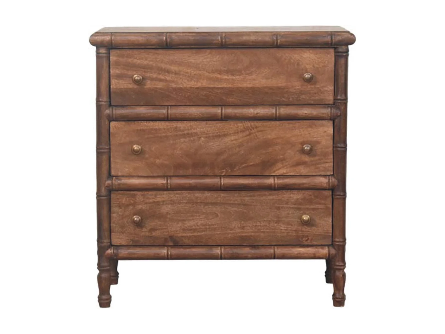 Artisan Furniture Lite drewno Rzeźbiona Komoda z Bambusowymi Detalami i 3 Szufladami 4794643