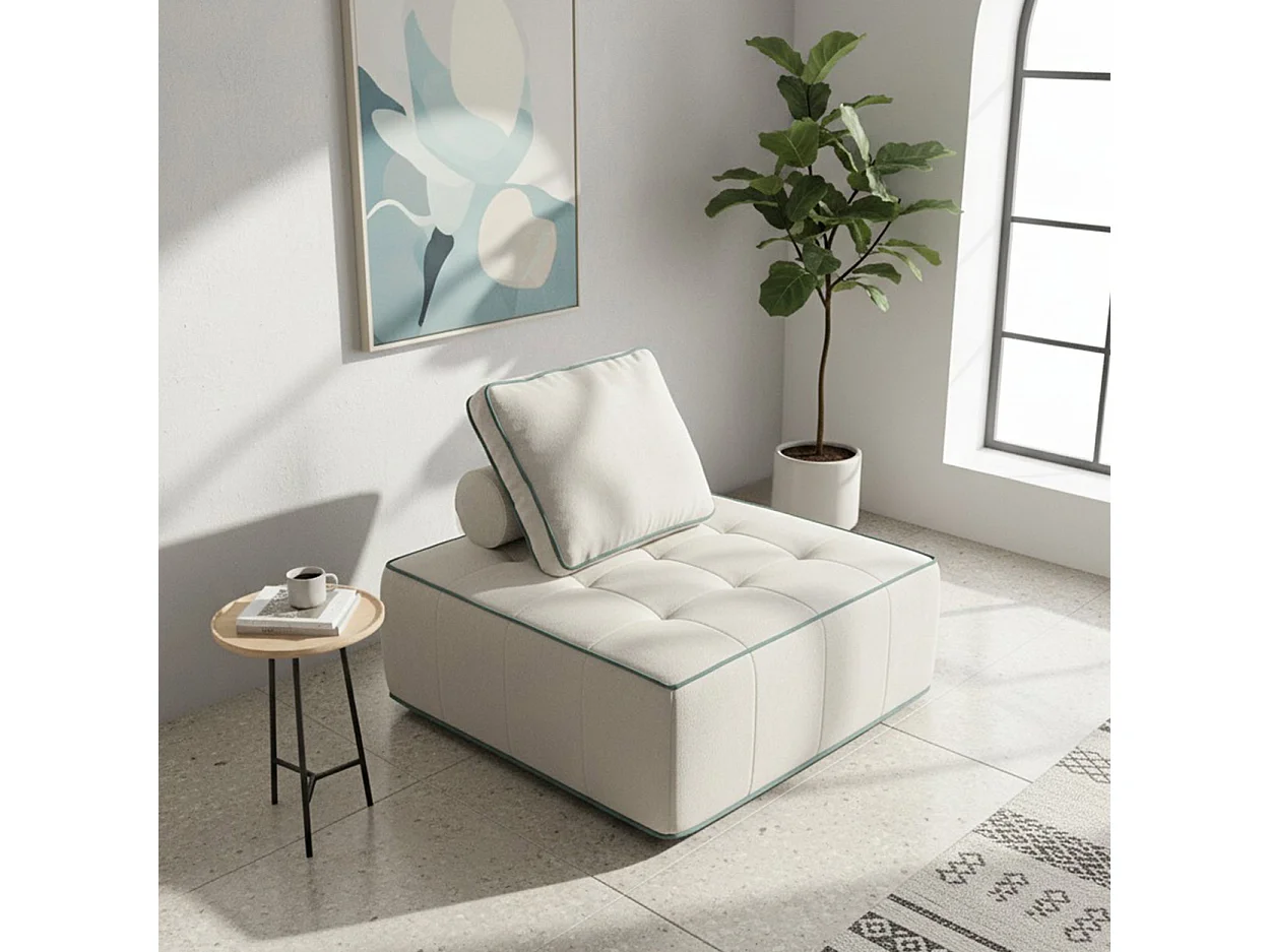 Coco Living Fotel Zen 1-osobowy – biały i szałwia 4838393 - obrazek 1