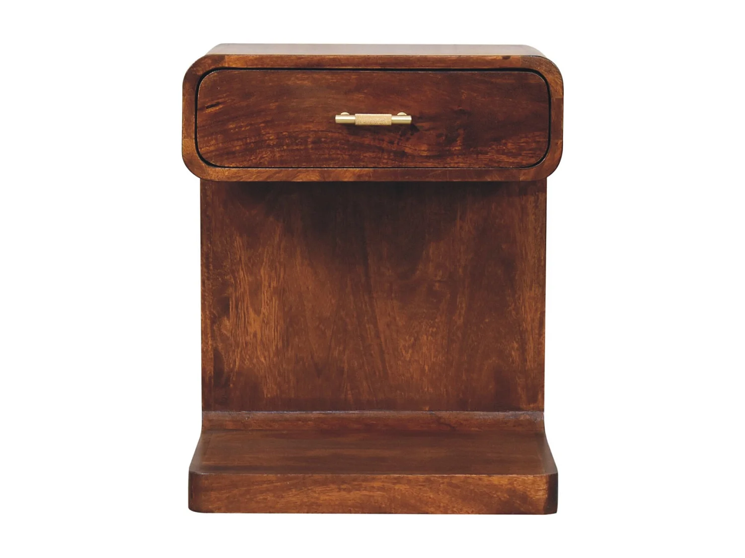 Artisan Furniture Lite drewno Kasztanowa Szafka Nocna z Zaokrąglonym Uchwytem T-Bar 4794572