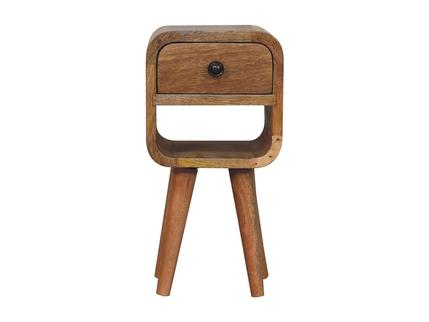 Artisan Furniture Lite drewno Ekstra Mini Zaokrąglona Niska Szafka Nocna w Odcieniu Dębowym 4794526 - obrazek 1
