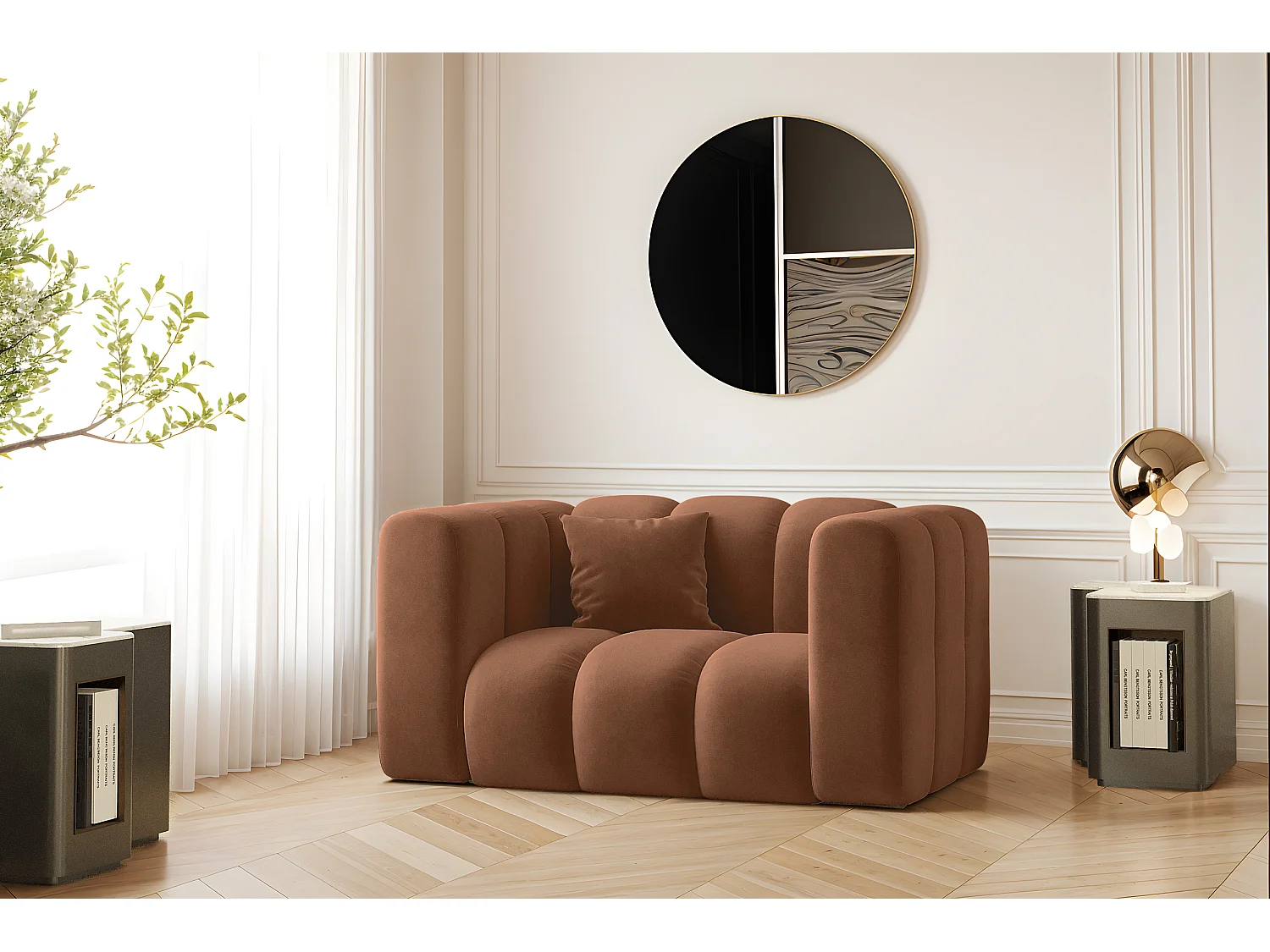 Fotel Grand, tkanina Salvador, Brązowy 4166317 - obrazek 1
