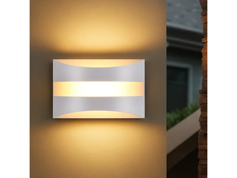 Biała lampa ścienna LED do wnętrz Nettlife – nowoczesny design, 3000 K, ciepła biel, 5 W, oświetlenie w górę i w dół 4736357