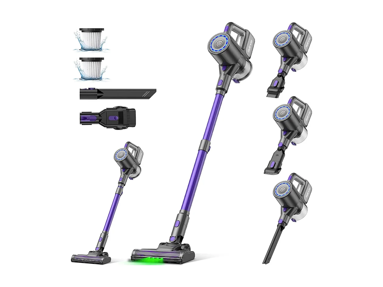 Bezprzewodowy odkurzacz NETTLIFE, 500 W/40000 Pa/40 min, autonomiczny akumulator, lekki odkurzacz pionowy z zielonym światłem, idealny do twardych podłóg. 4785303