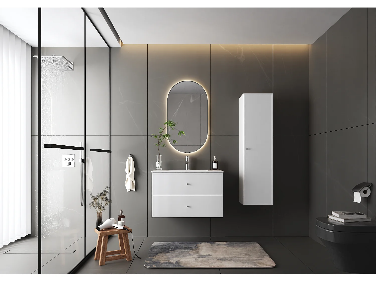 Biała Szafka pod Umywalkę 80cm 2 Szuflady Marco 4620447