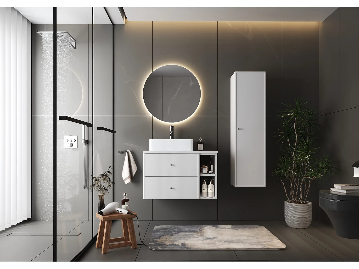 Biała Szafka pod Umywalkę 60cm 2 Szuflady Marco 4620367