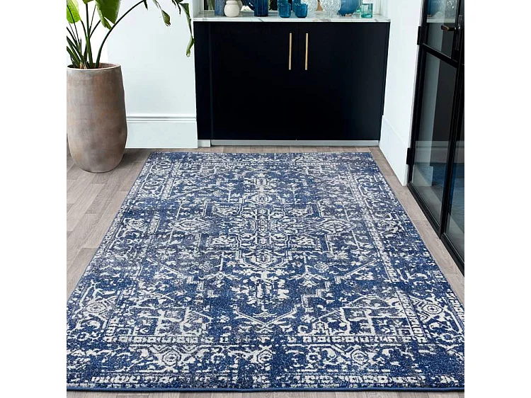 Dywan vintage - 120x170cm - granatowy, biały - Nova Antique 4344342 - obrazek 1