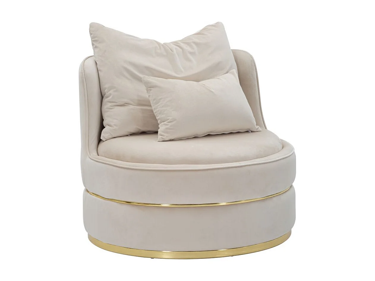 Fotel Paris Space Krem/Złoto w Obiciu z Złotymi Dekoracjami 3578807 - obrazek 1