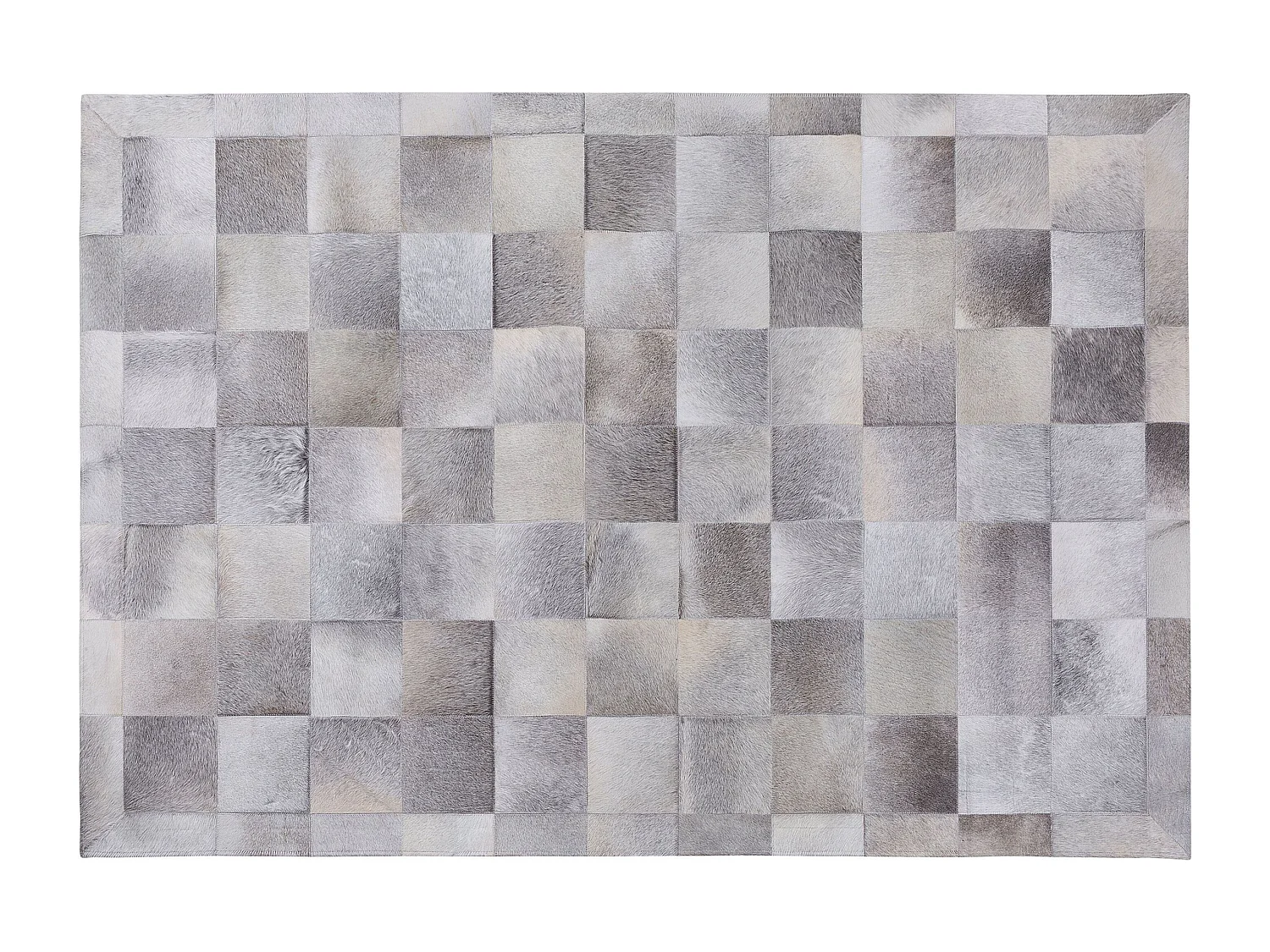 Dywan patchwork skórzany 140 x 200 cm szary ALACAM 178245 - obrazek 1