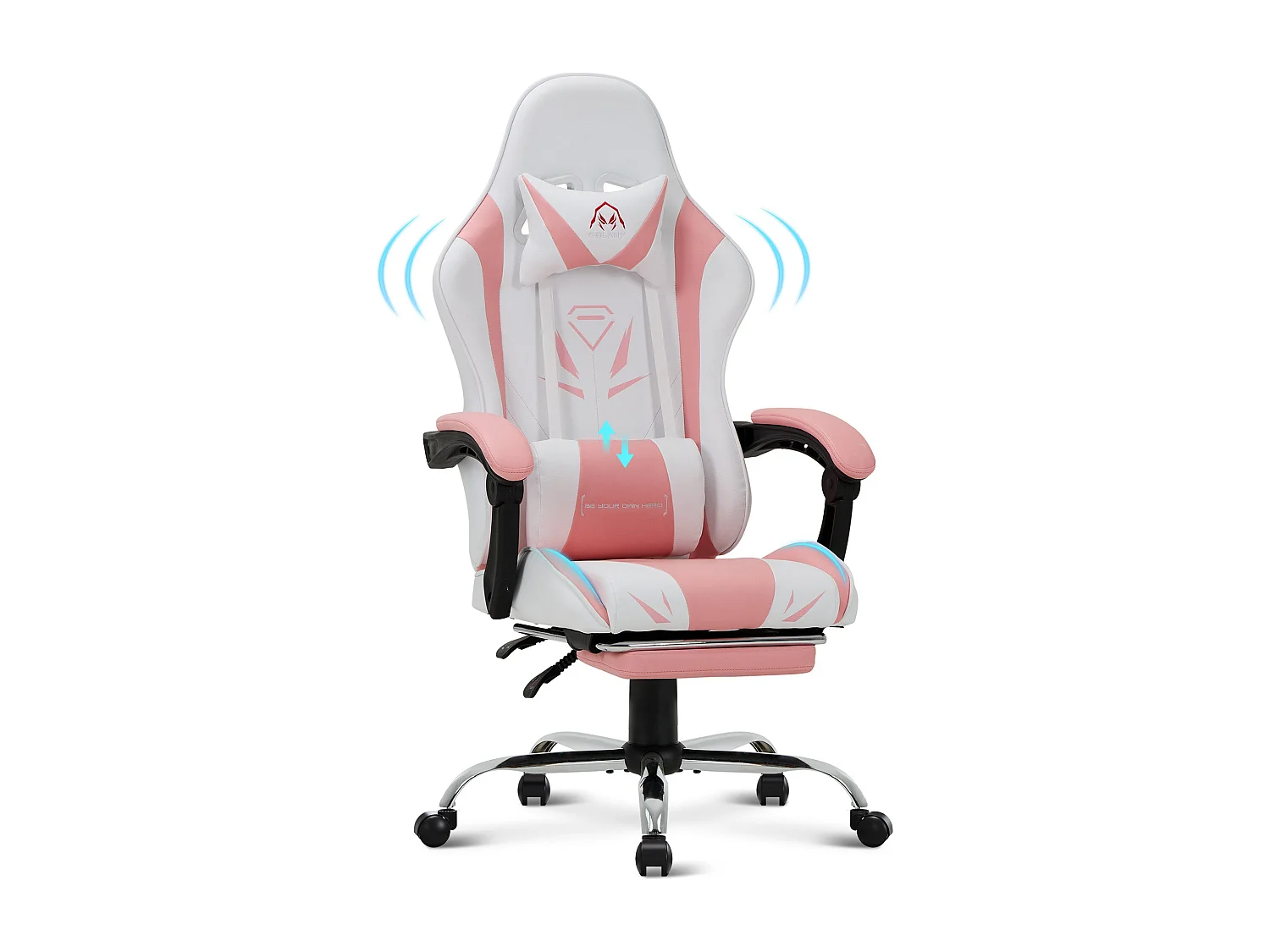 Ergonomiczny fotel gamingowy z podnóżkiem, maksymalne obciążenie 136 kg – Czarny 4841932 - obrazek 1