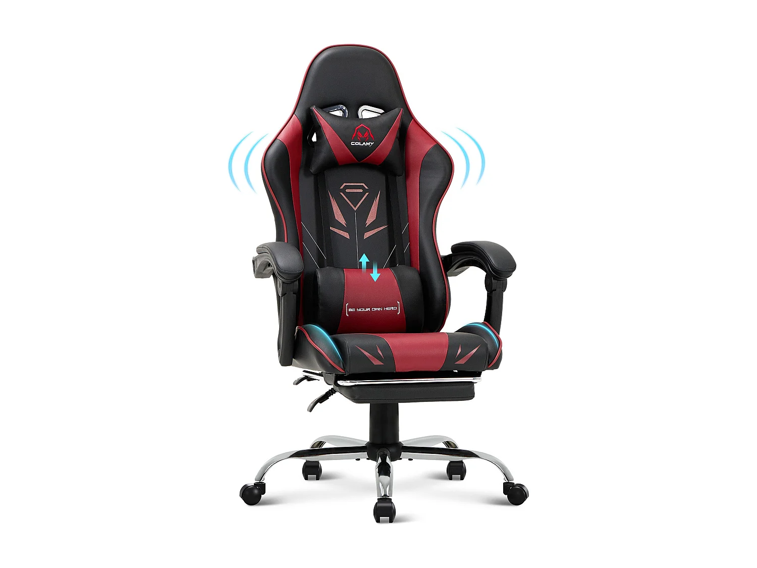Ergonomiczny fotel gamingowy z podnóżkiem, maksymalne obciążenie 136 kg – Czarny 4841944 - obrazek 1