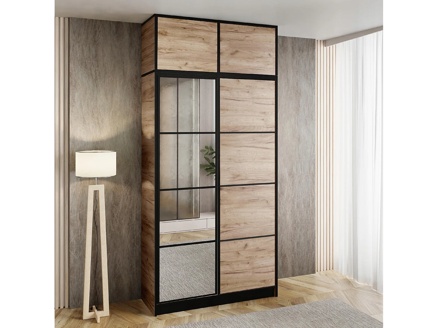 Garderoba z nadstawką EDEN 2D Dąb Craft Złoty Wzór 2 4880613 - obrazek 1