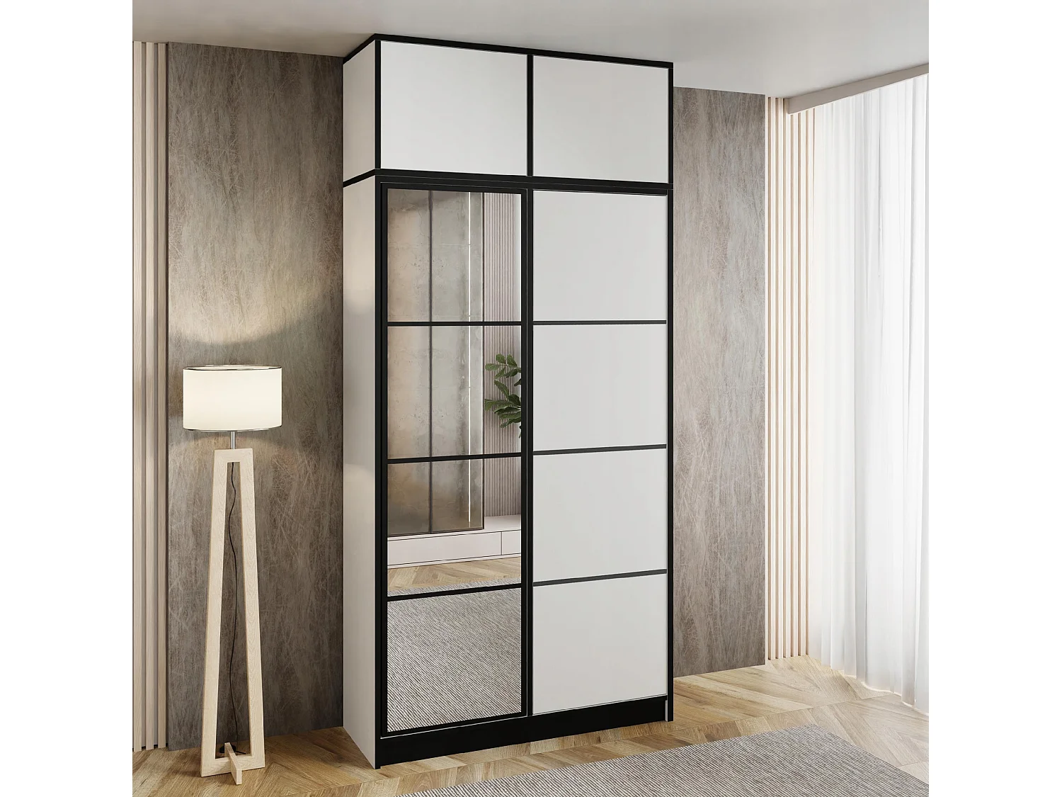 Garderoba z nadstawką EDEN 2D Biały Wzór 2 4880742