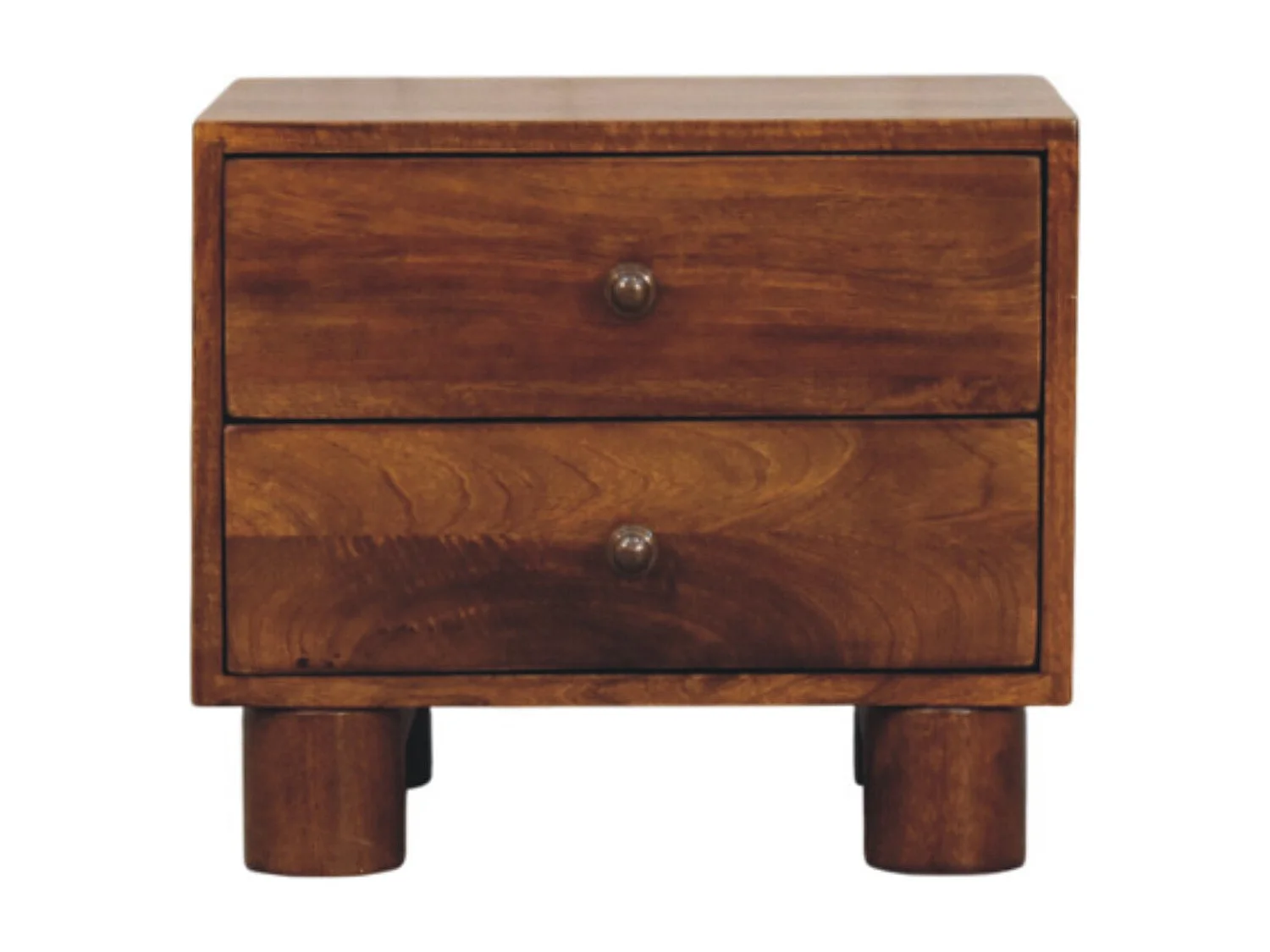 Artisan Furniture Tula Szafka nocna z 2 szufladami z drewna kasztanowego 4889979 - obrazek 1
