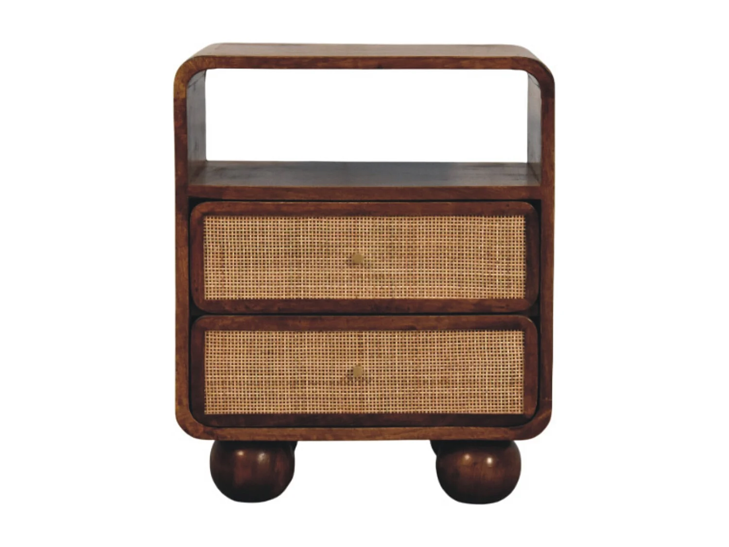 Artisan Furniture Larissa Szafka nocna z 2 szufladami z drewna kasztanowego 4889983 - obrazek 1
