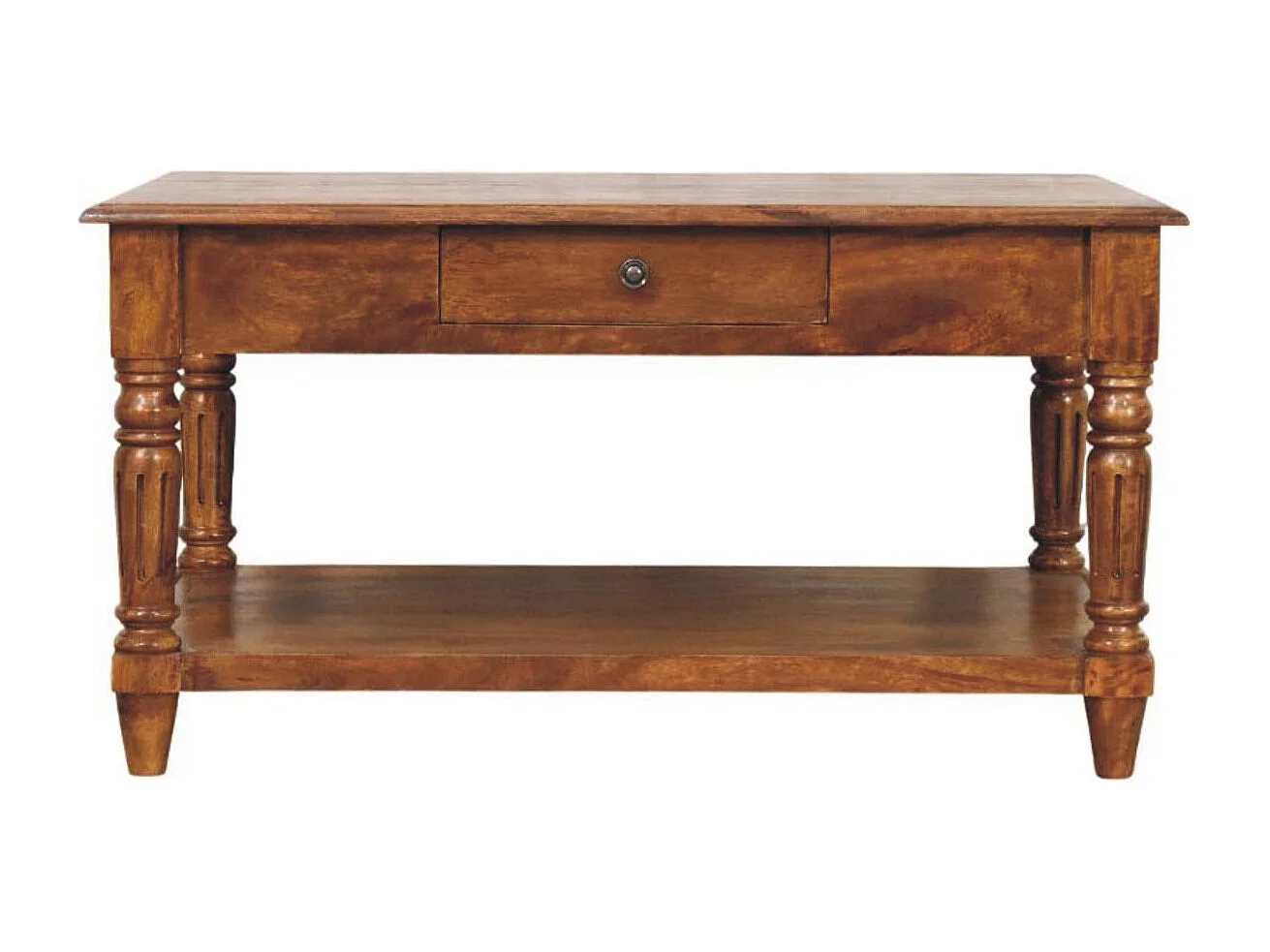 Artisan Furniture Stolik kawowy z 2 szufladami i toczonymi nogami z drewna kasztanowego 4890003