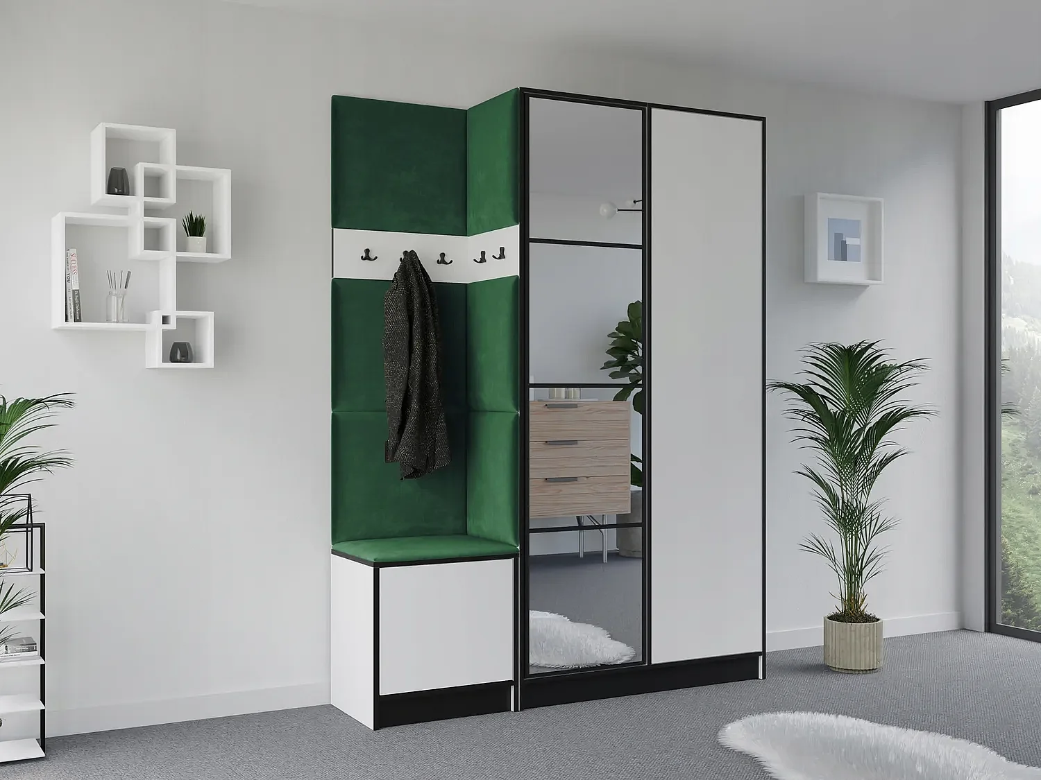 Garderoba EDEN 13 Biały + Zielony 4896202 - obrazek 1