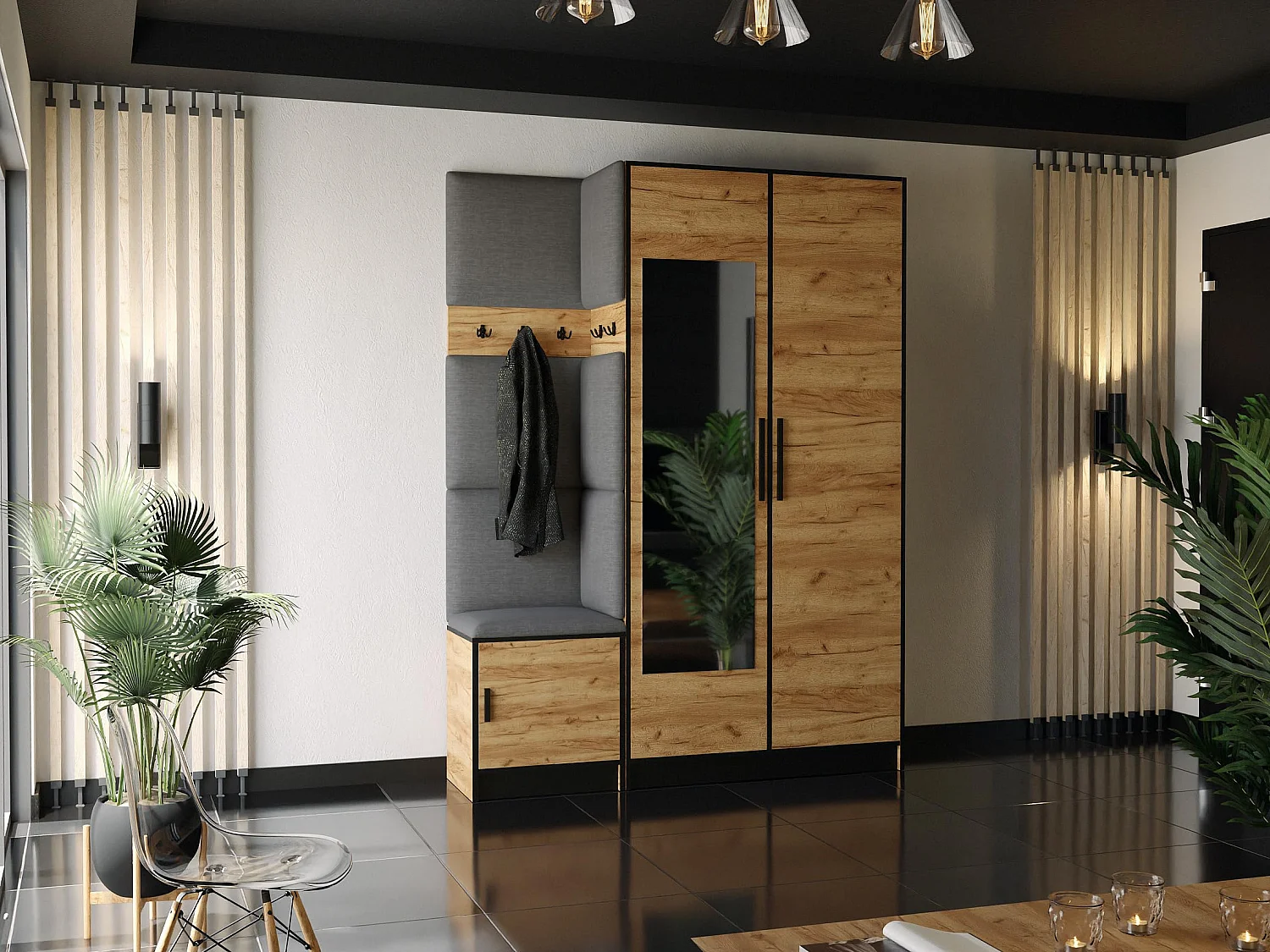 Garderoba ROJ 13 Dąb Craft Złoty + Szary 4896208 - obrazek 1