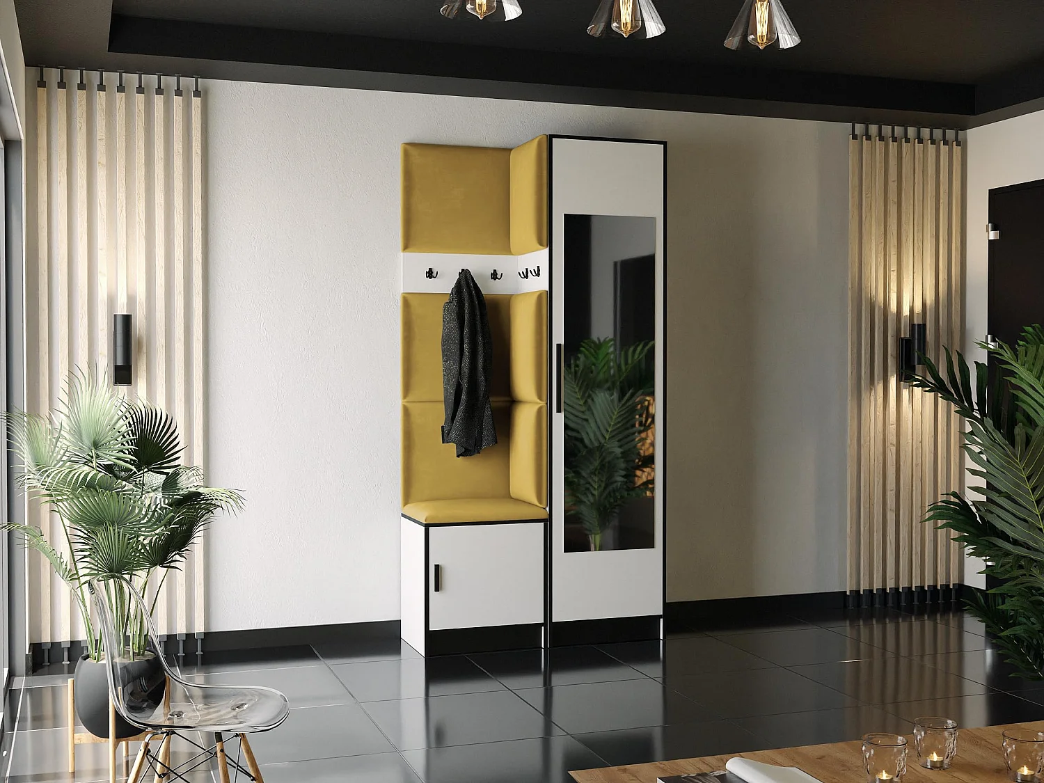 Garderoba ROJ 11 Biały + Żółty 4896209 - obrazek 1