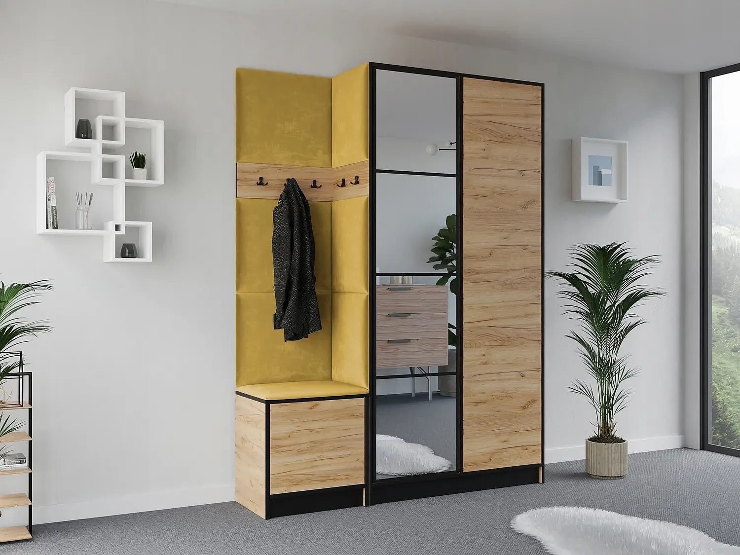 Garderoba EDEN 13 Dąb Craft Złoty + Żółty 4896215 - obrazek 1