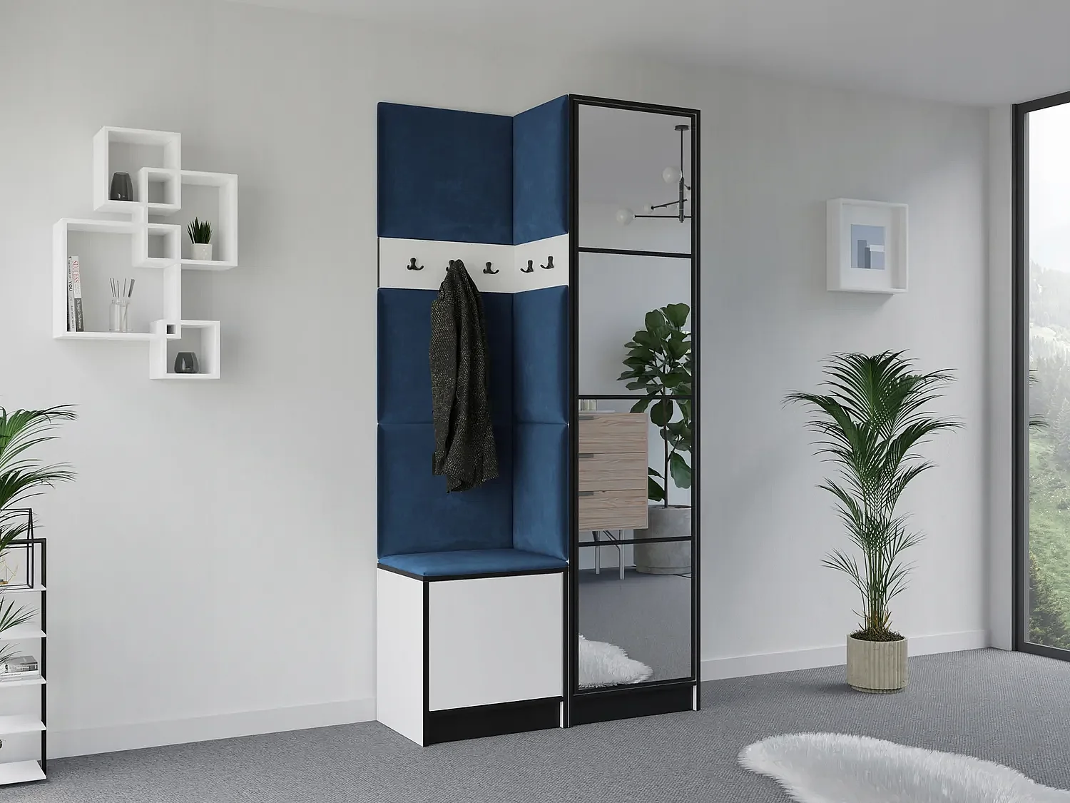 Garderoba EDEN 11 Biały + Niebieski 4896224