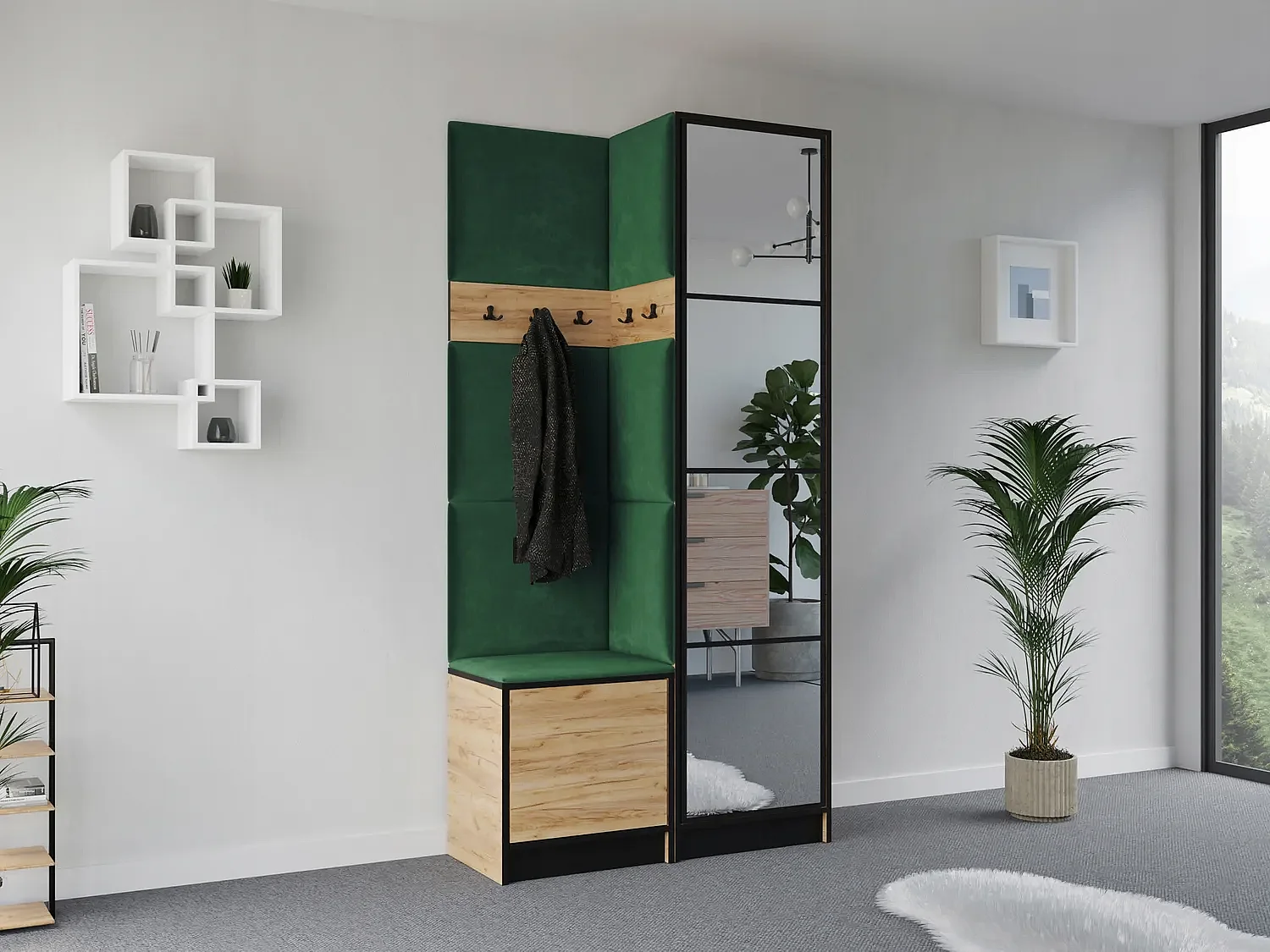 Garderoba EDEN 11 Dąb Craft Złoty + Zielony 4896233 - obrazek 1