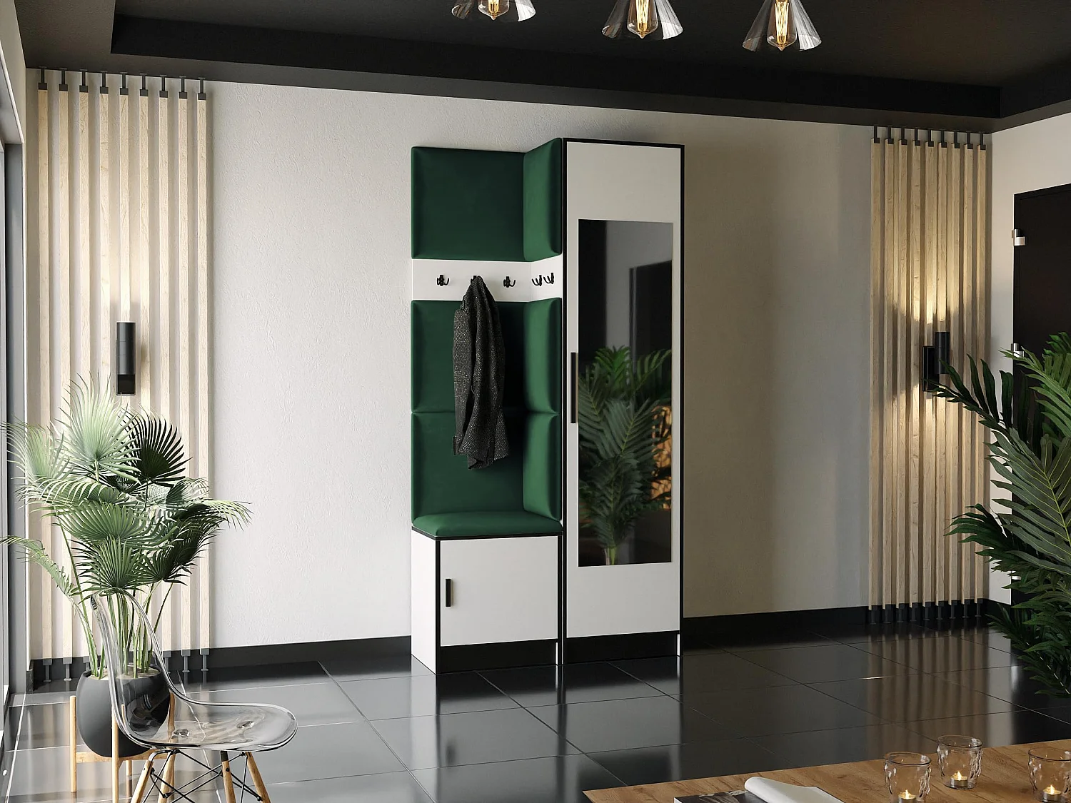 Garderoba ROJ 11 Biały + Zielony 4896238 - obrazek 1